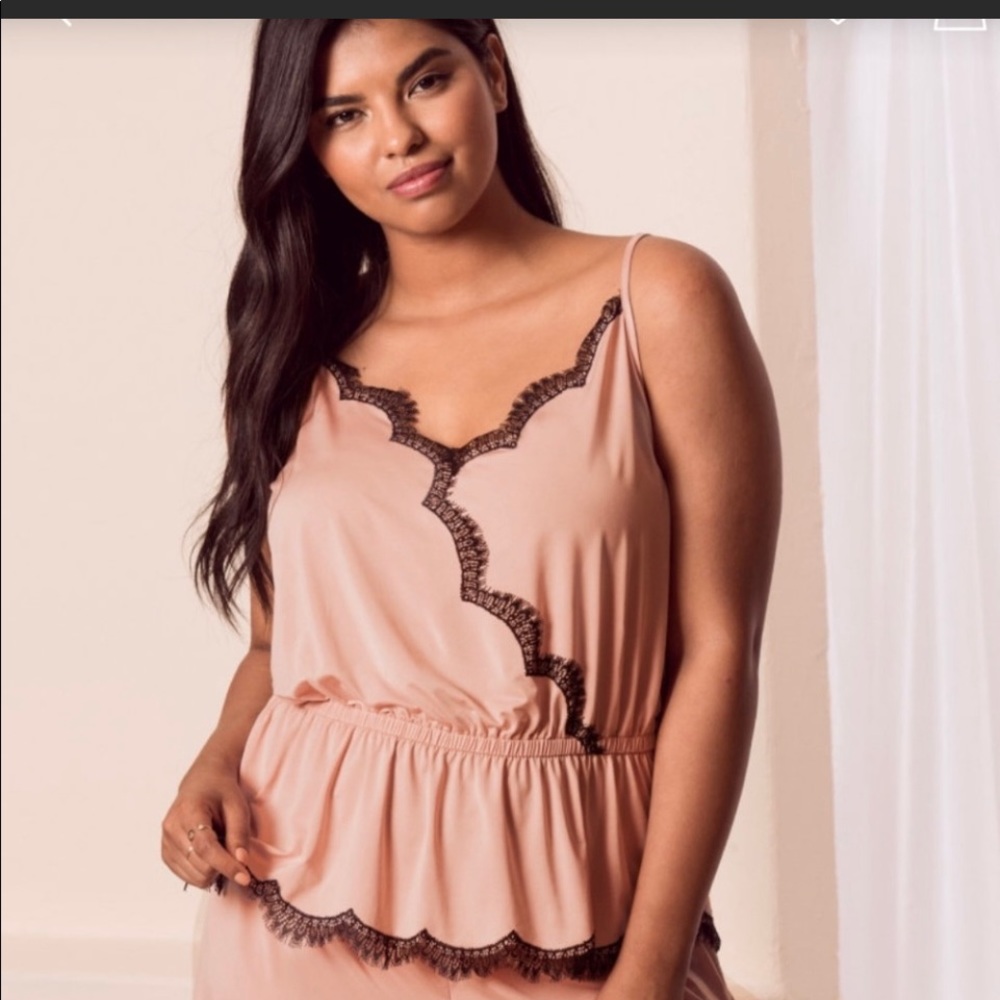 💖 AdoreMe Krystyna Plus Sweet Pink & Black PJ set